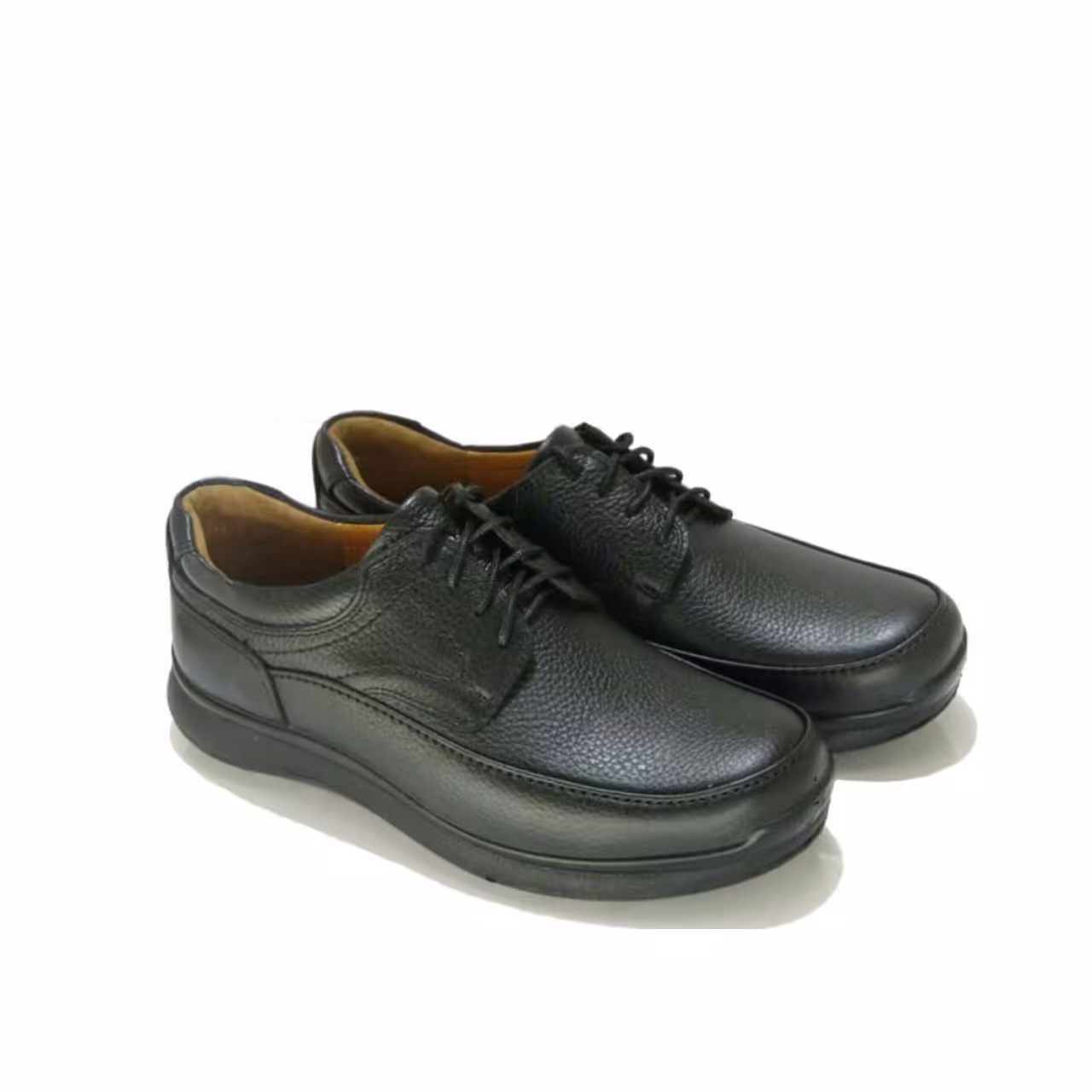 کفش راحتی مردانه تمام چرم مدل آراز بندی مشکی