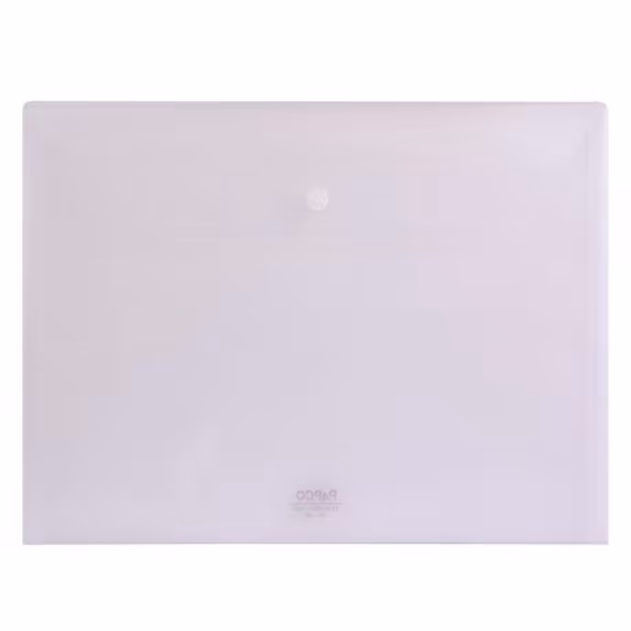 پوشه دکمه دار پاپکو مدل شفاف A4 کد A4-105T رنگ بی رنگ