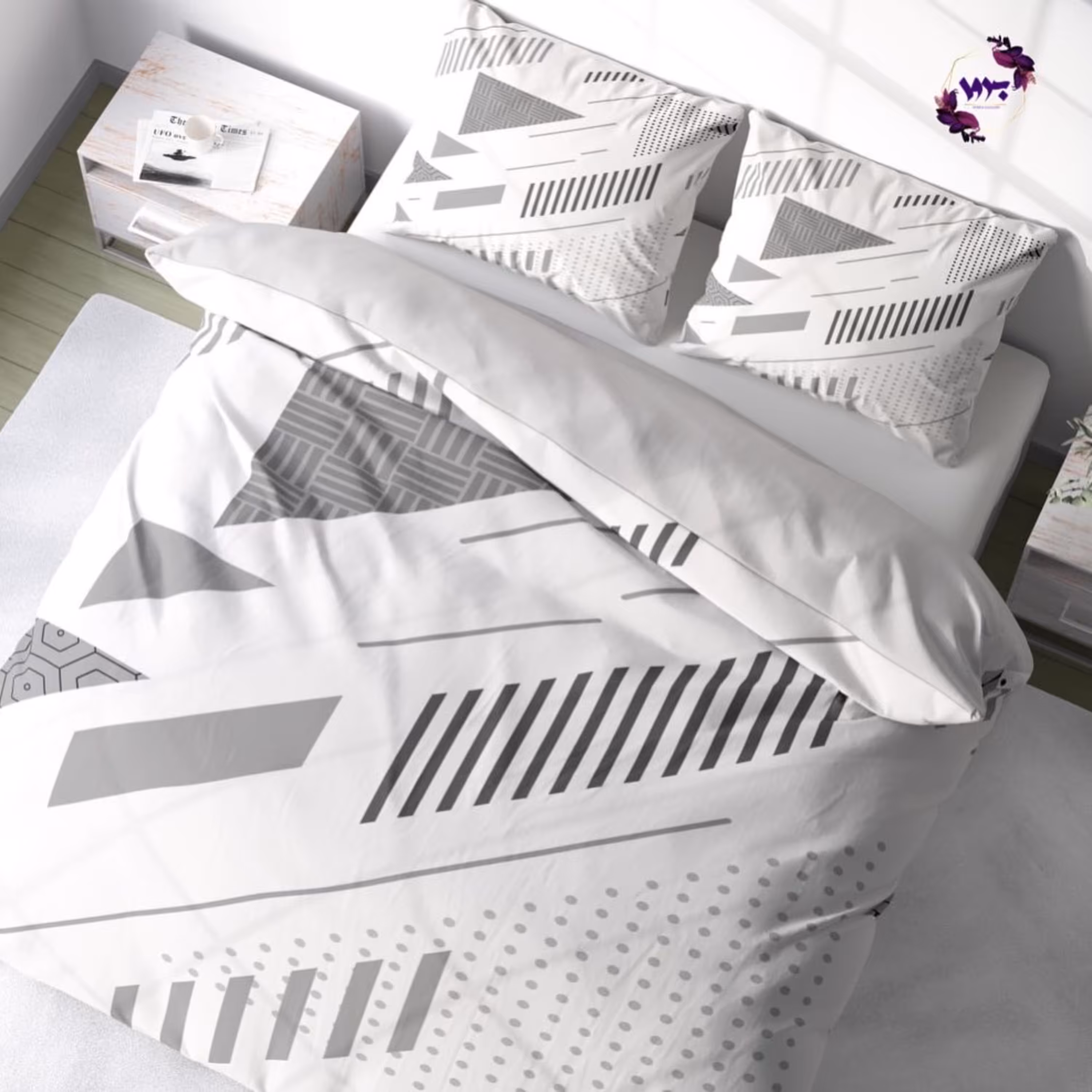 روتختی چاپی طرح هندسی بروا گالری با کیفیت درجه یک و دوخت بسیار تمیز