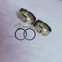 انگشتر ست استیل نقره ای پهن با حکاکی 
