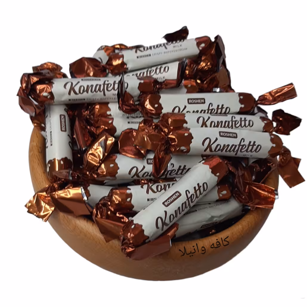شکلات پذیرایی روشن رول ویفر شیری روشن کانفت شیری خارجی روشن محصول شرکت روشن اکراین  