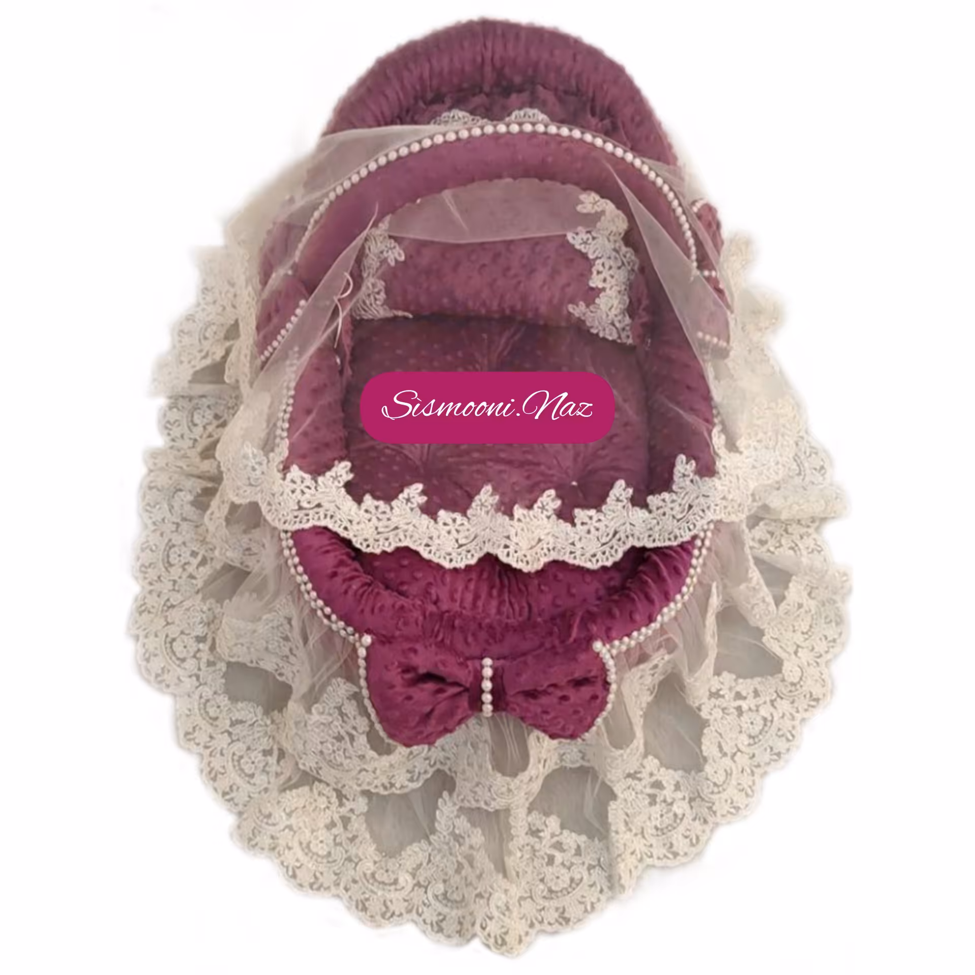 کریر  نوزاد پرنسسی گهواره ای حصیری (ارسال با تیپاکس)