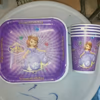 بشقاب و لیوان تم تولد سوفیا (10 عدد بشقاب 10 عدد لیوان)