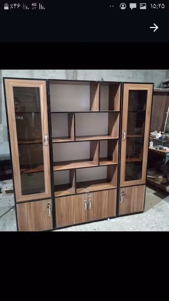 کتابخانه درب شیشه ای شبکه ای