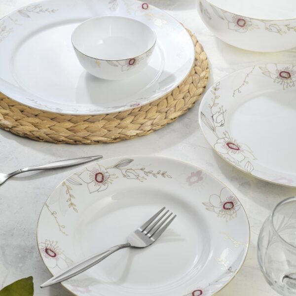 سرویس غذاخوری آرکوپال 26 پارچه قالب بن طرح روناک گلدن اوپال