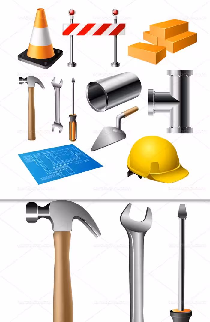 وکتور وسایل ساختمان سازی | گرافیک با طعم تربچه