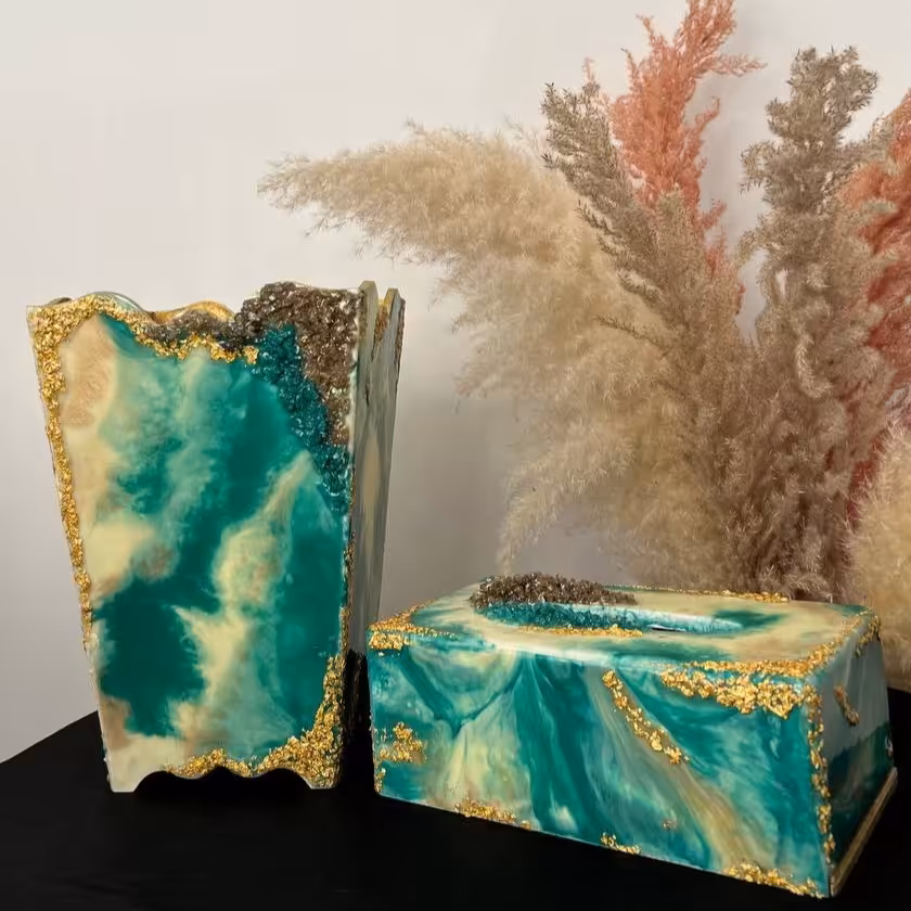 سطل زباله و جا دستمال کاغذی