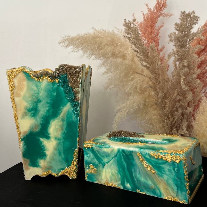 سطل زباله و جا دستمال کاغذی