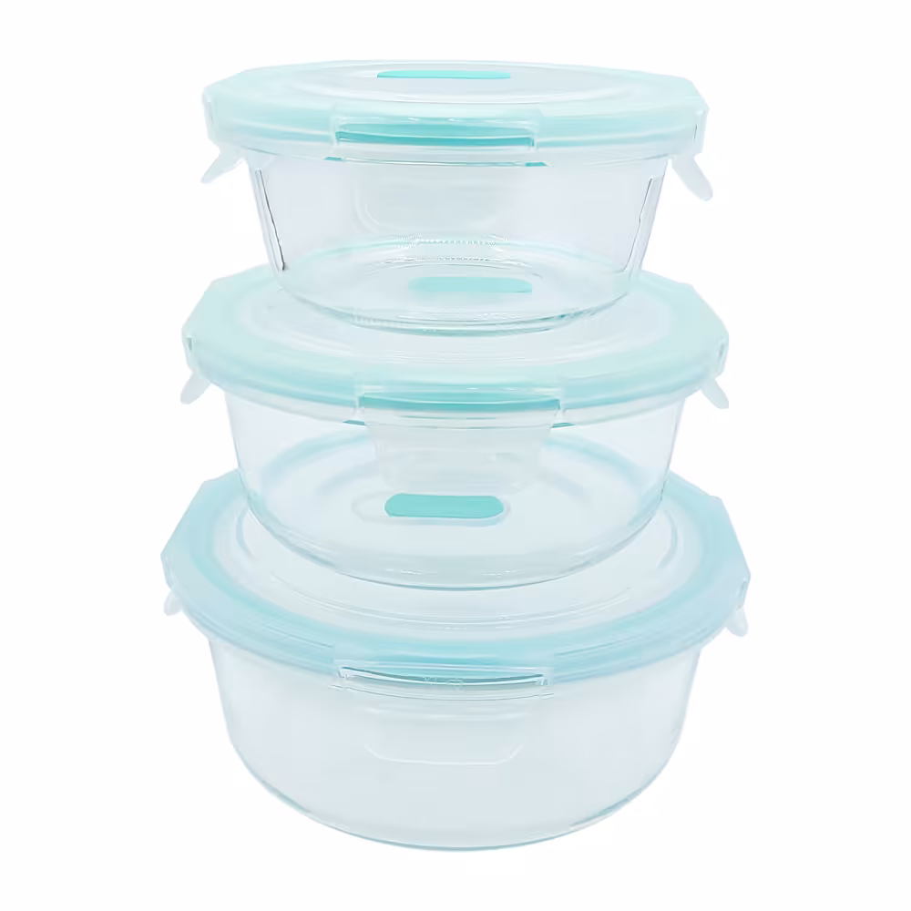 ظرف نگهدارنده پیرکس 3 تکه گرد سوپاپ دار والرین مدل 2210WH