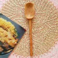 قاشق چوبی دست ساز بارلی مستطیل گود 28 سانتی چوب راش کدbar0144