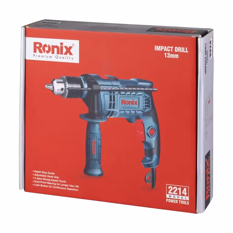 دریل برقی چکشی 13 میلی‌ آچاری 750 وات مدل 2214 رونیکس