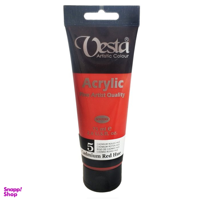 رنگ اکریلیک وستا (Vesta) مدل Cadmium Red Hue 5 حجم 75 میلی لیتر