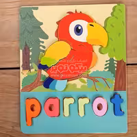 پازل چوبی جاگذاری آموزشی طرح طوطی کد P/4215/PT