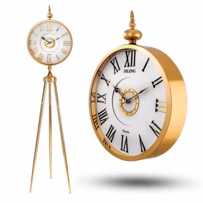 ساعت ایستاده فلزی دیلینگ (طلایی و نقره ای)