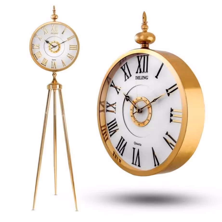 ساعت ایستاده فلزی دیلینگ (طلایی و نقره ای)