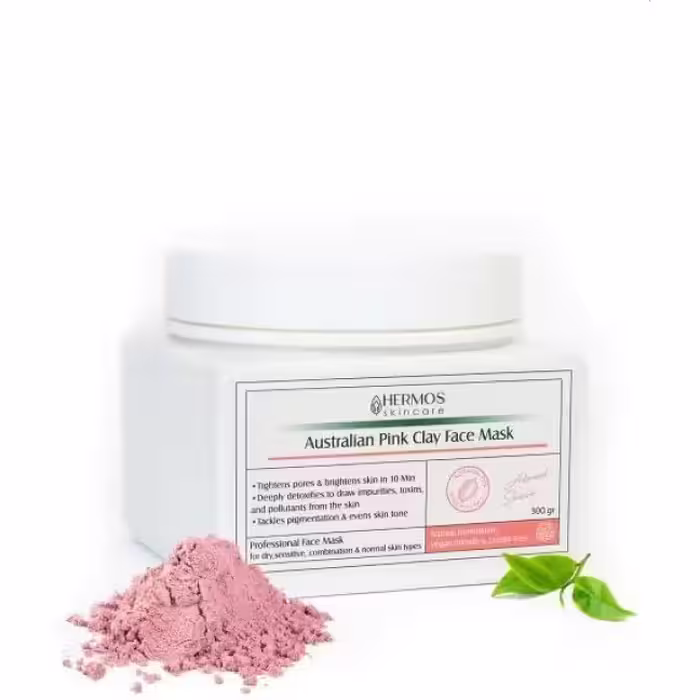 ماسک خاک رس صورتی هرموس _ 300 گرم | Hermos pink clay face mask