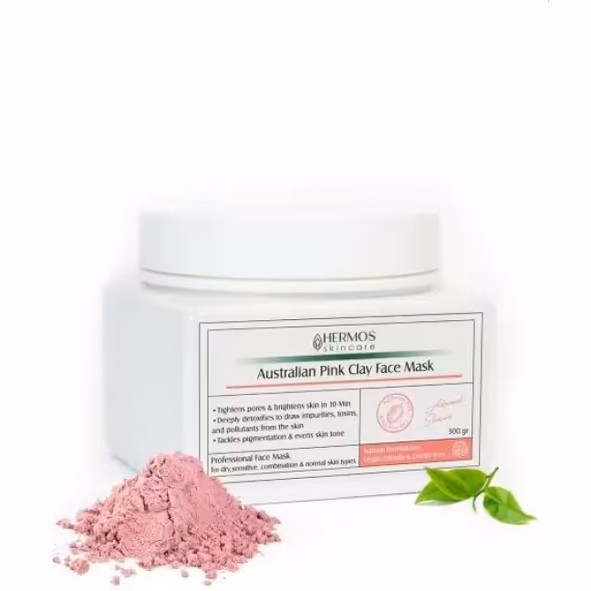 ماسک خاک رس صورتی هرموس _ 300 گرم | Hermos pink clay face mask