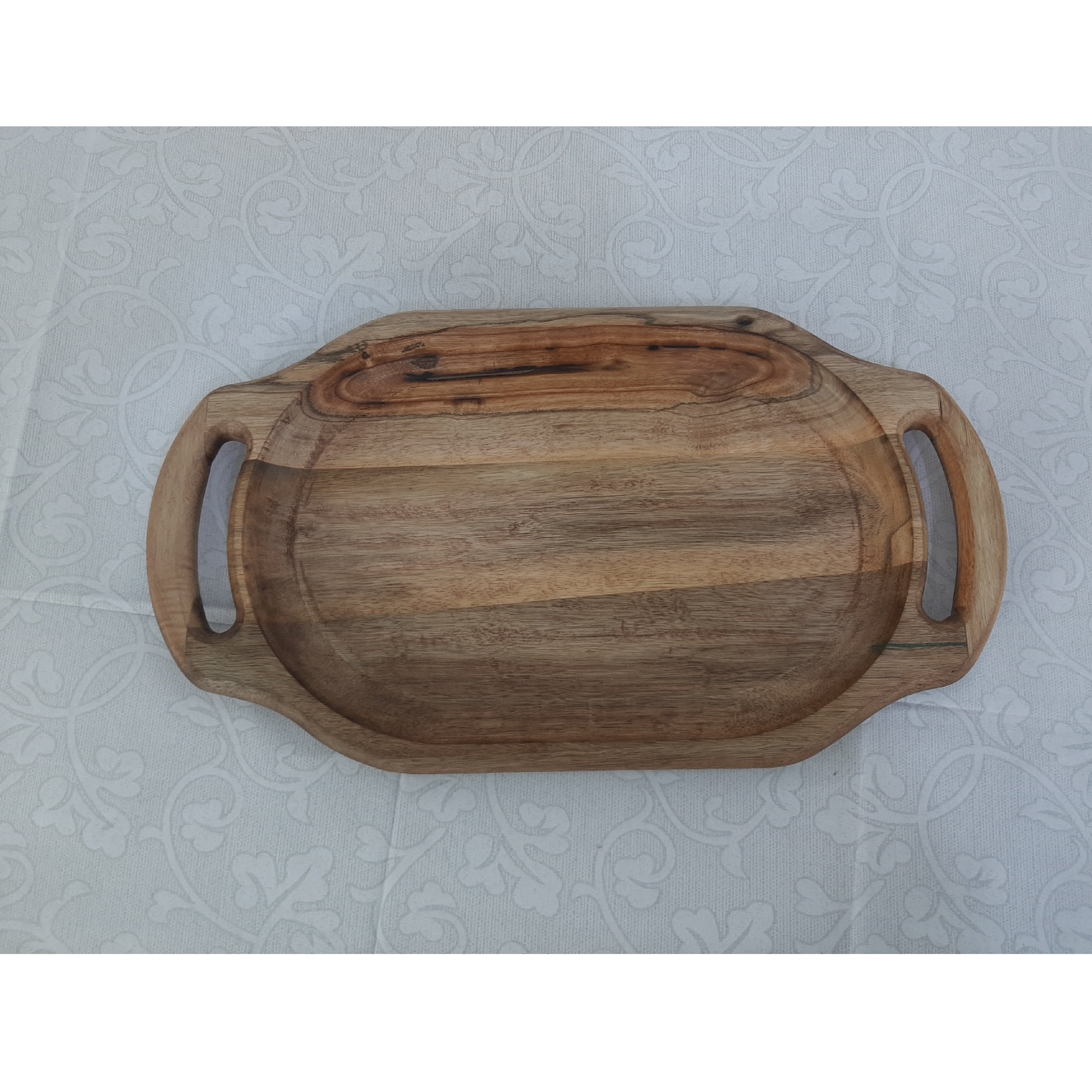سینی چوبی بیضی چوب خرمالو ابعاد 3 در 24 در 43