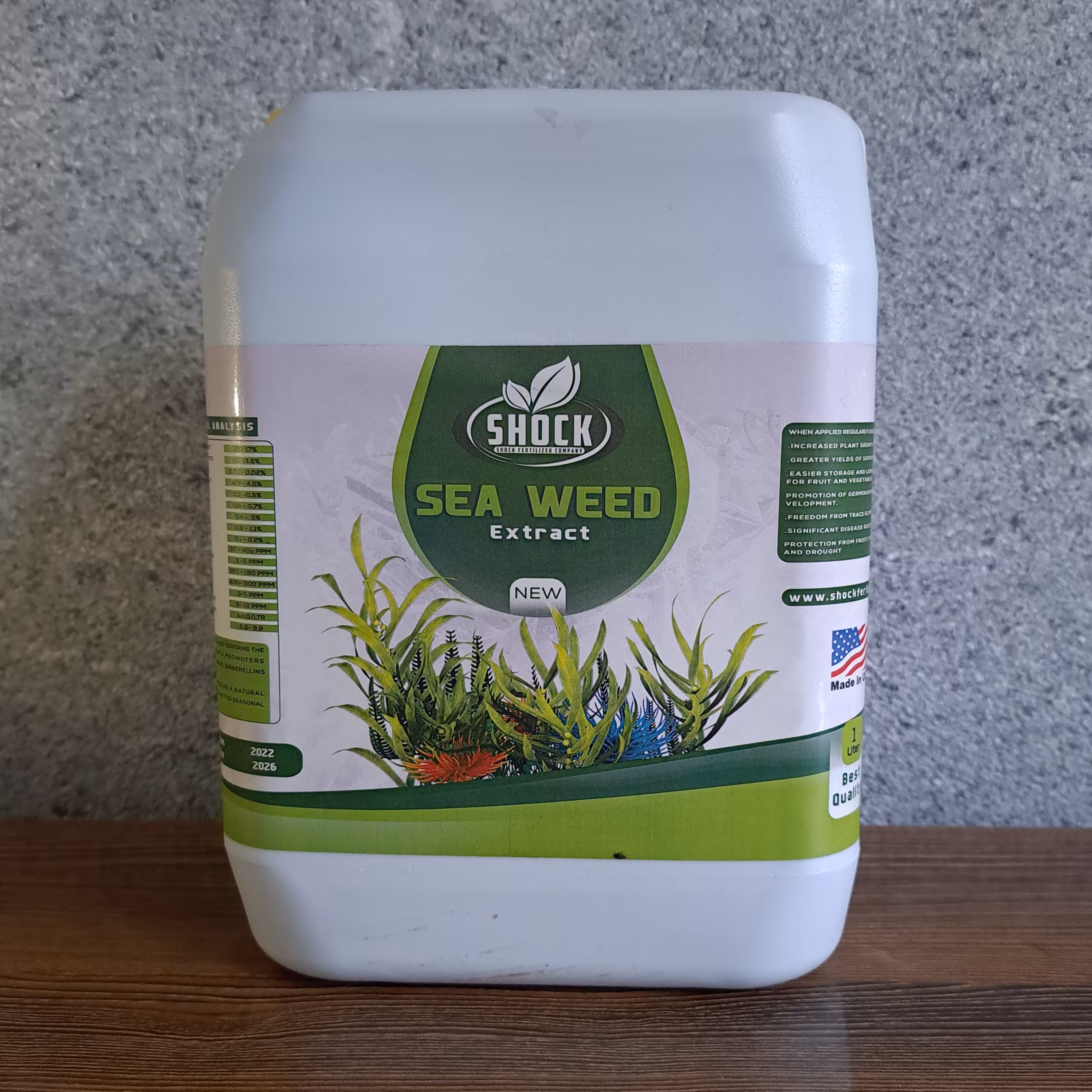 کود جلبک دریای شوک آمریکایی اصل مایع 5 لیتری