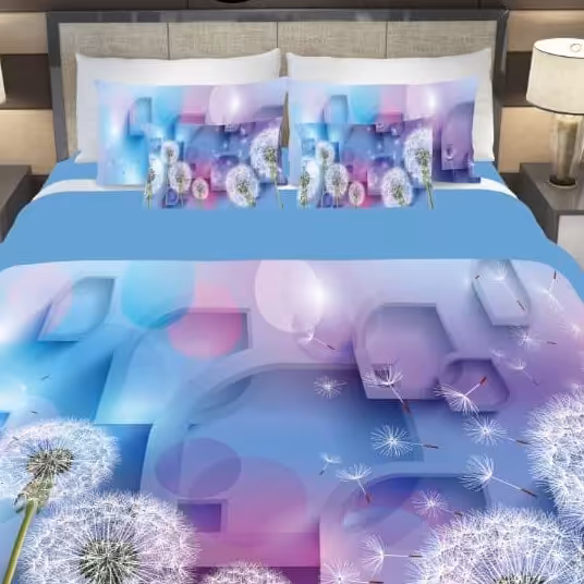 سرویس  روتختی دونفره 8تکه چاپی قابل ست با پرده با انتخاب جنس پارچه کد 1000