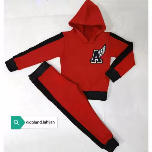 ست هودی و شلوار داخل کرک دار بچگانه  دخترانه پسرانه اسپرت آنجل سوئیشرت و شلوار