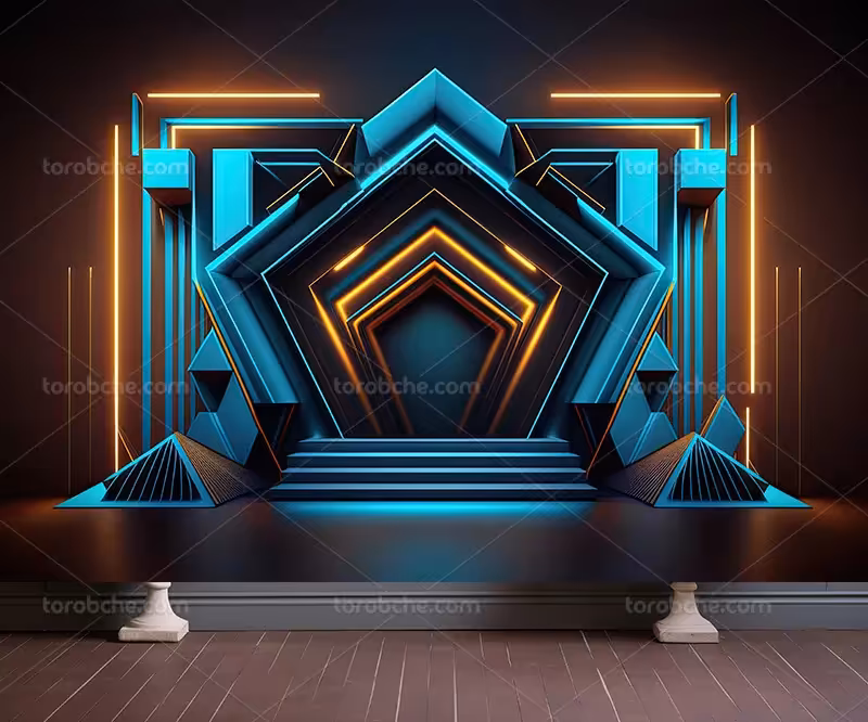 بک گراند نئونی آبی | گرافیک با طعم تربچه