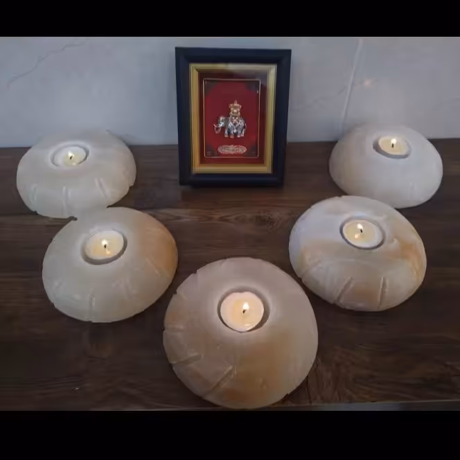 جاشمعی سنگ نمک مدل گرد نمک سفید