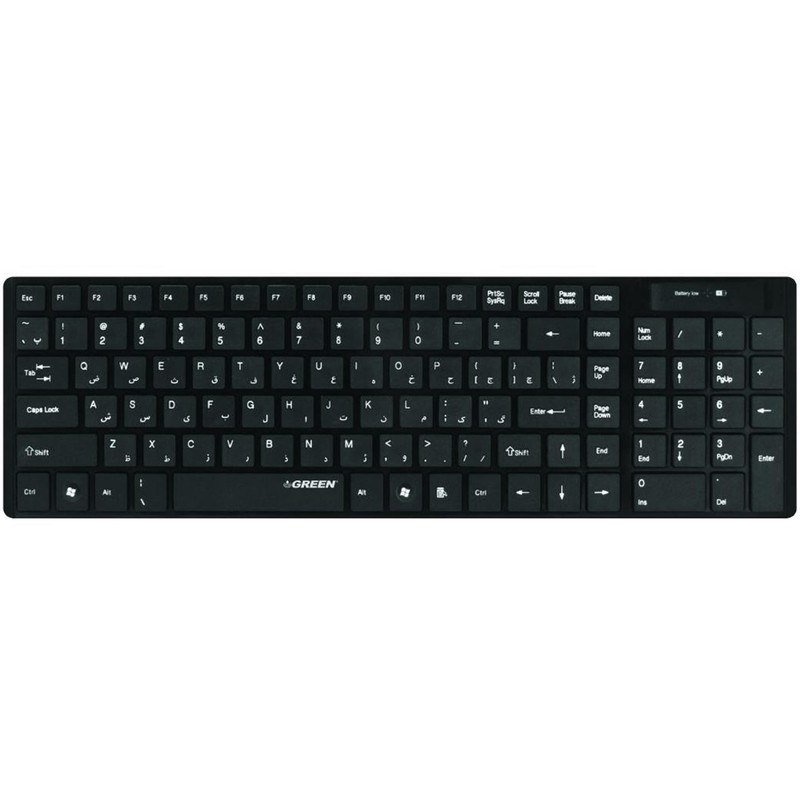 کیبورد بی سیم گرین مدل GK-101W با حروف فارسی Green Wireless Keyboard GK101WBlack