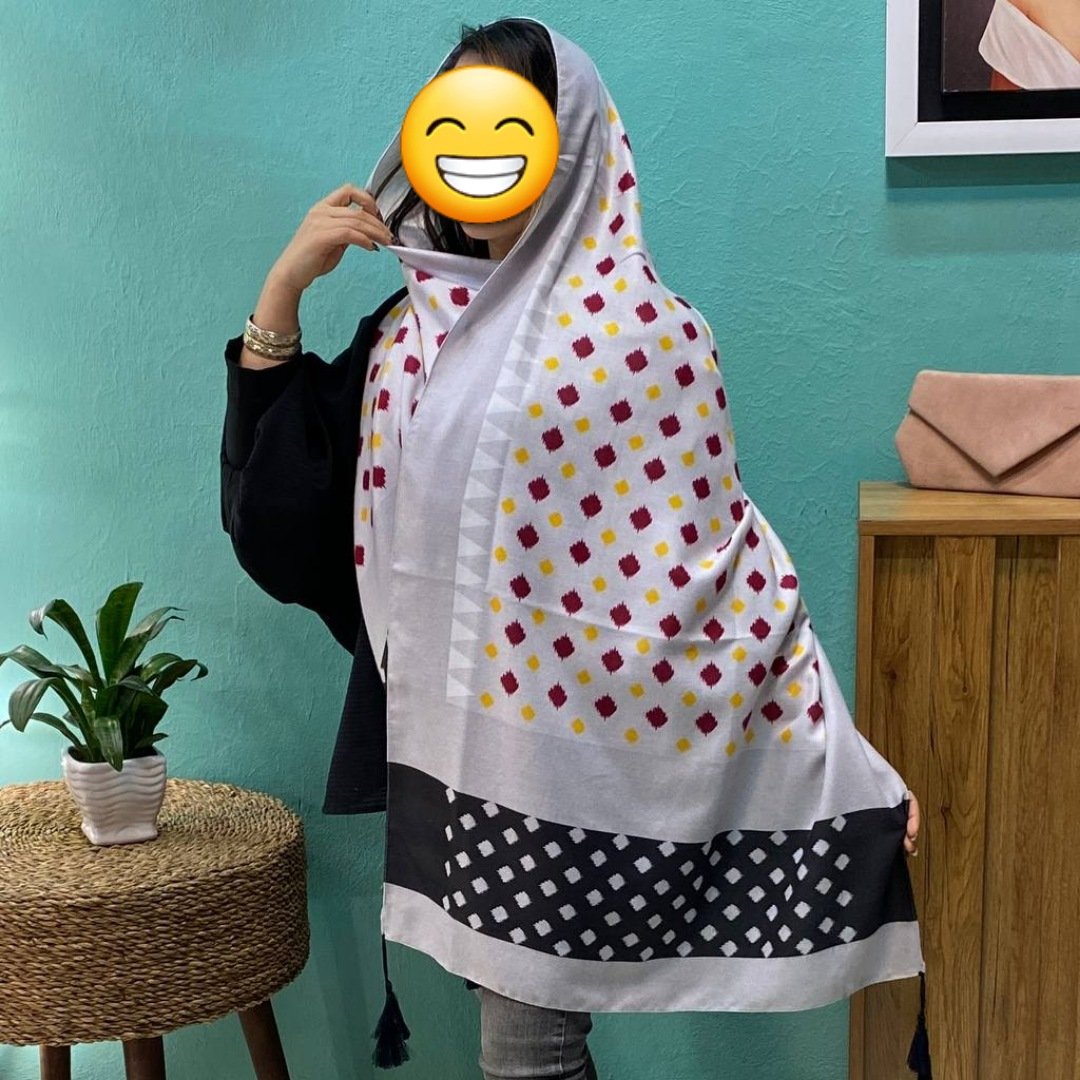 شال موهر منگوله دار دور دوخت 10