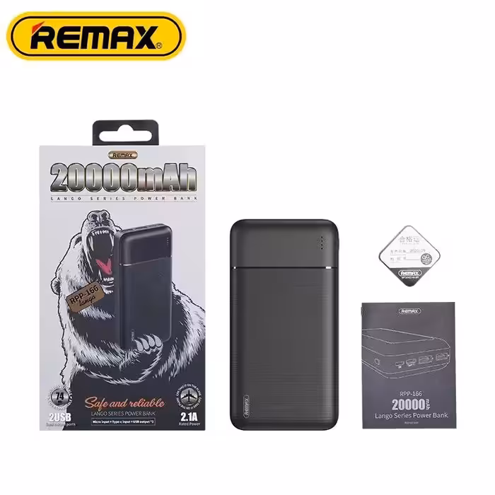 پاوربانک ریمکس اصلی مدل RPP166 ظرفیت  20000 mah
