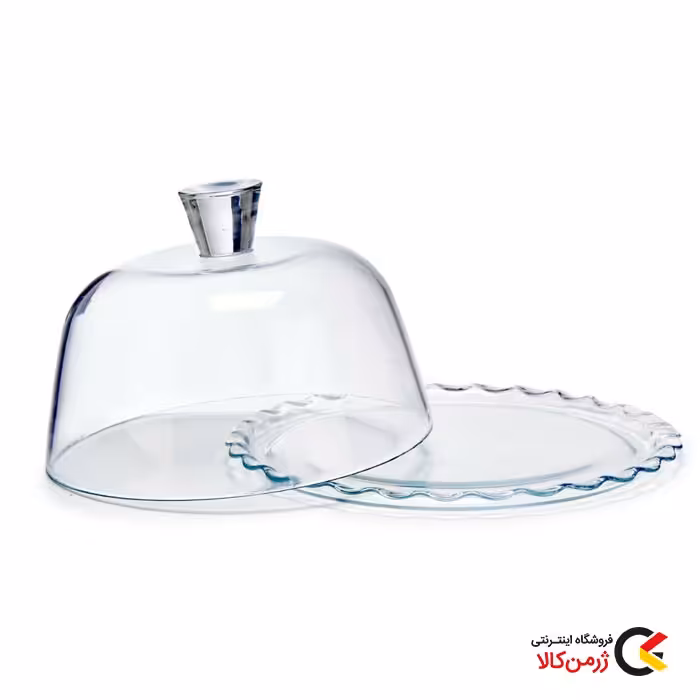 ظرف سرو و کیک خوری شیشه ای لوکس برند ترک پاشاباغچه با درب