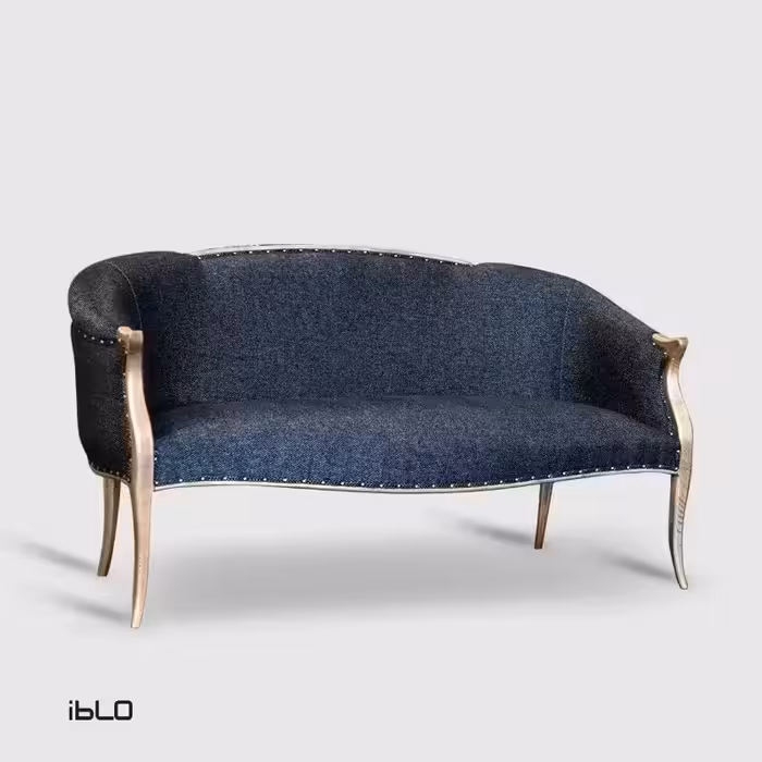 مبل سه‌نفره نئوکلاسیک لنا (زغال سنگی)