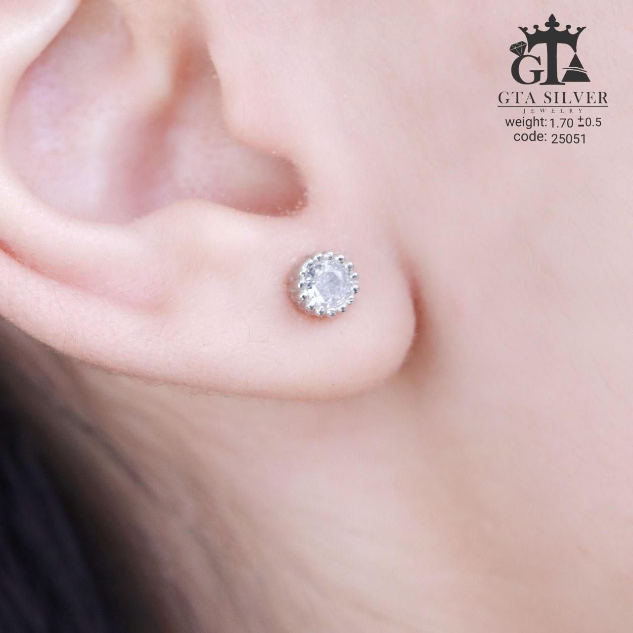 گوشواره نقره میکرو 10391-2