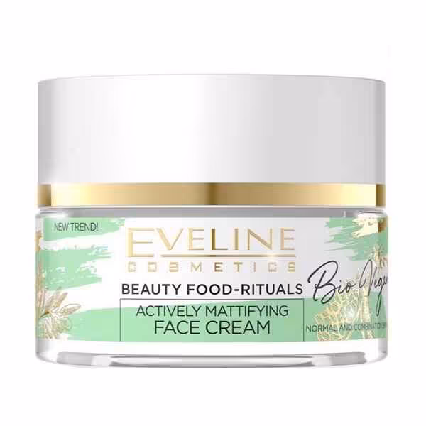 کرم مرطوب کننده و مغذی اولاین EVELINE مدل بایو وگان BIO VEGAN حجم 50 میل | مات کننده و کنترل چربی