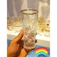 لیوان بلند  پریما خورشیدی لب طلا 