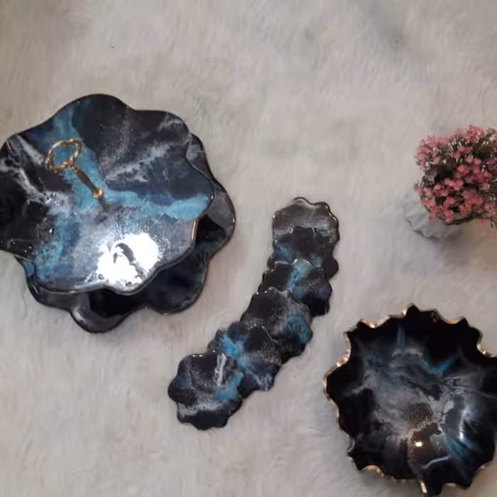 ست پذیرایی طرح ابروباد رزینی (رنگ بندی)