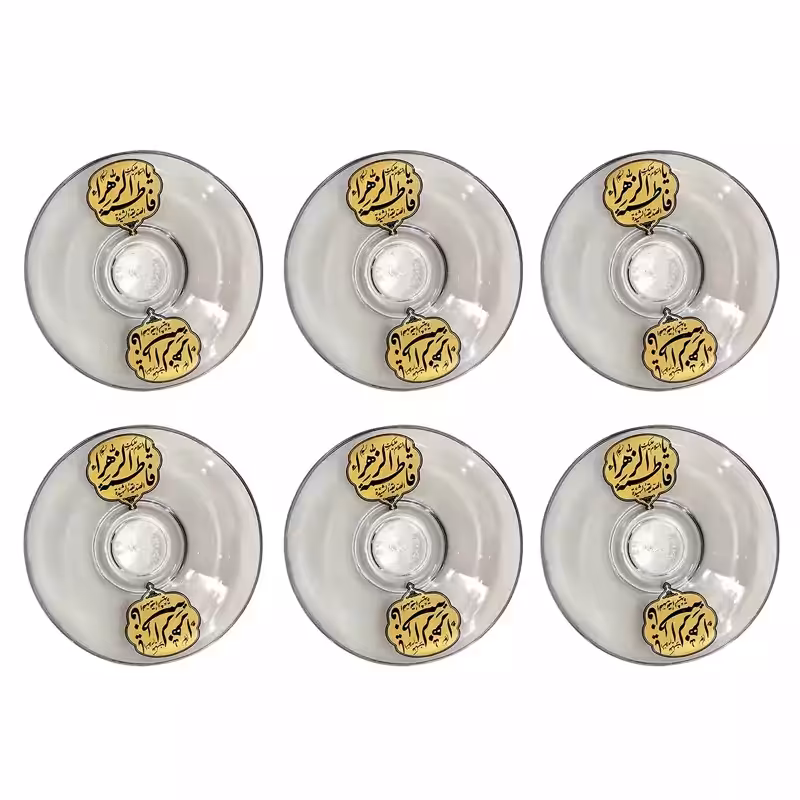 102521-نعلبکی بلوری السلام علیک یا فاطمه الزهرا س-6تایی طرح  جدید