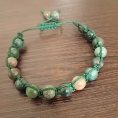 دستبند سنگ عقیق خزه ای