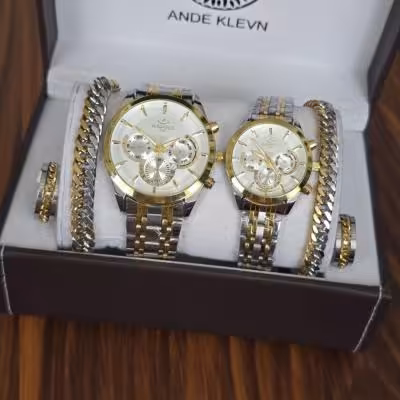 ست ساعت زنانه مردانه الگانس ( همراه اکسسوری )