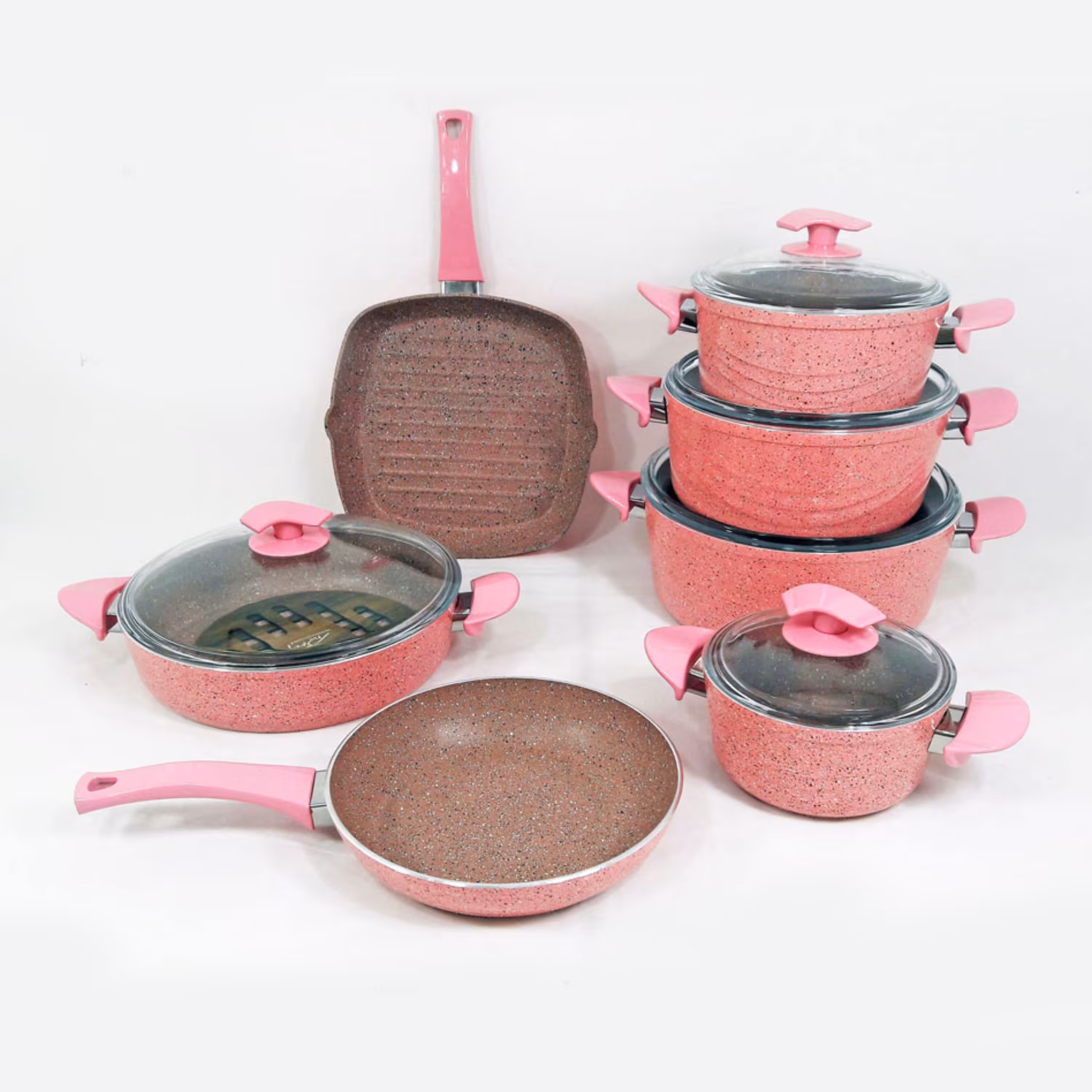 سرویس قابلمه 12 پارچه اویز  EVIZ مدل سوئینگ صورتی با ارسال رایگان