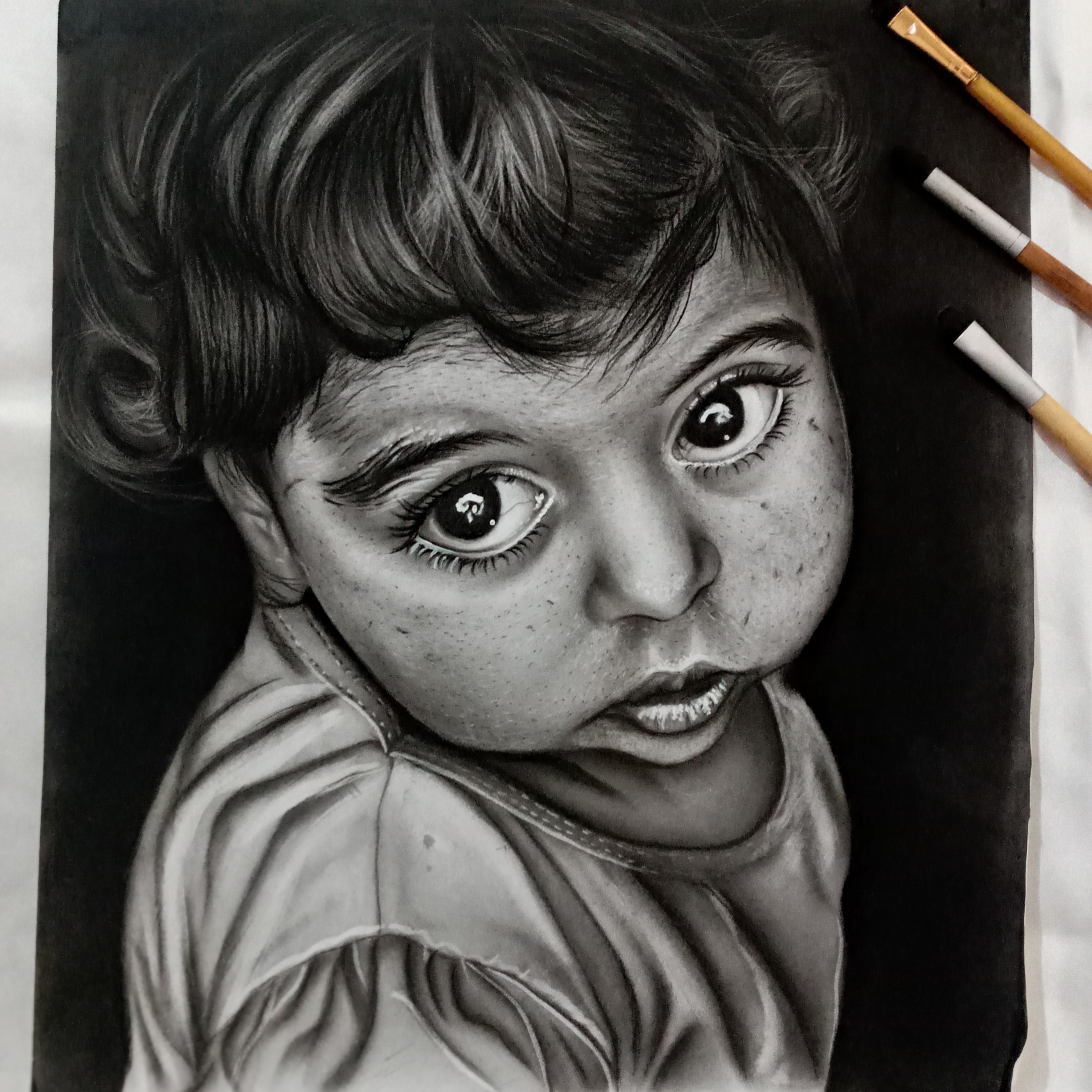 طردحی چهره سیاه قلم