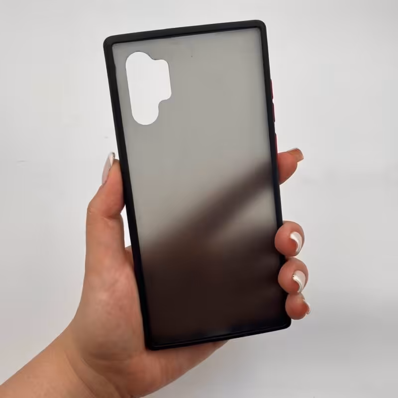 قاب گوشی Galaxy Note 10 Plus سامسونگ نیمه مات محافظ لنز دار مشکی کد 28698