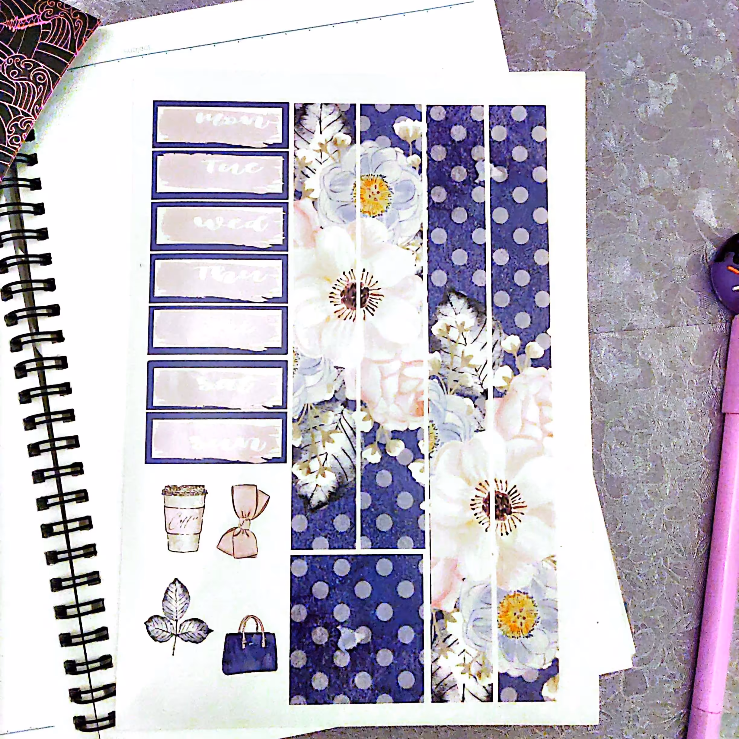 استیکر پلنر ، مدل بنفش  _ صورتی _ طوسی ،کد 139 