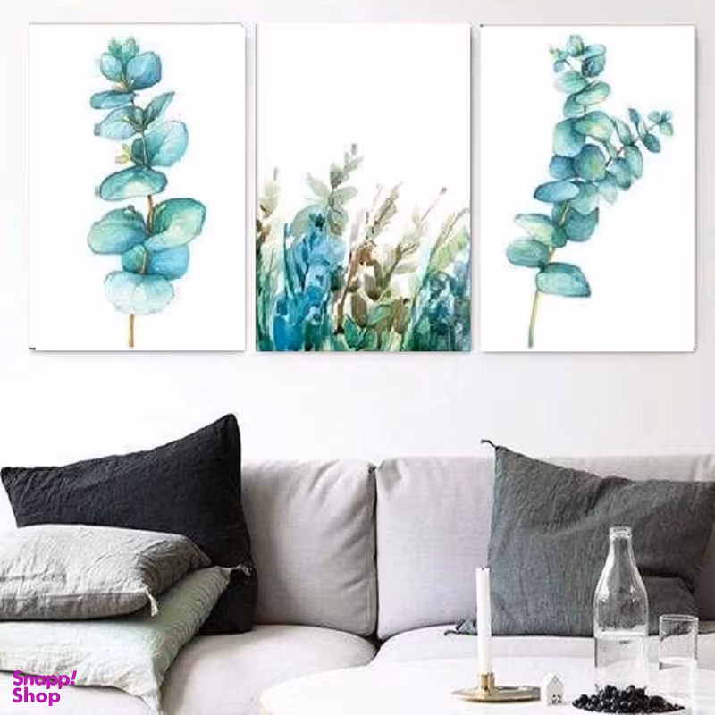 تابلو شاسی بکلیت طرح دکوراتیو برگ مدل SH-266 مجموعه 3 عددی