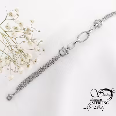 دستبند کلاسیک با زنجیر چند لاین کد 16504