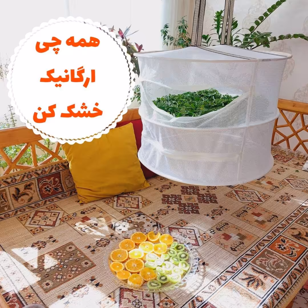 توری خشکن میوه و سبزی  مدل سه طبقه