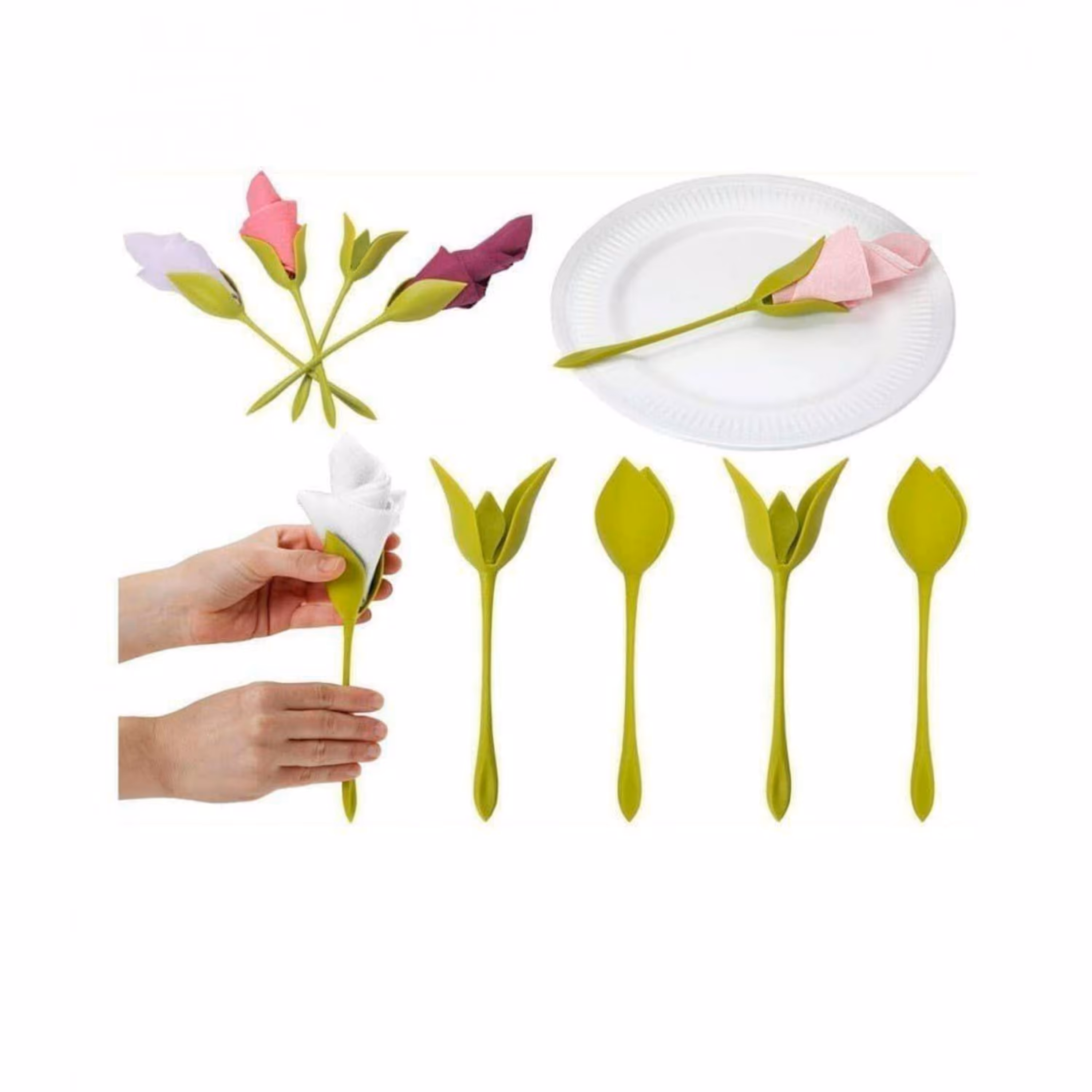 نگهدارنده دستمال سفره طرح گل رز (بسته6عدد)