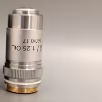 لنز شیئی achromatic بزرگنمایی 100برابر نقره ای میکروسکوپ 