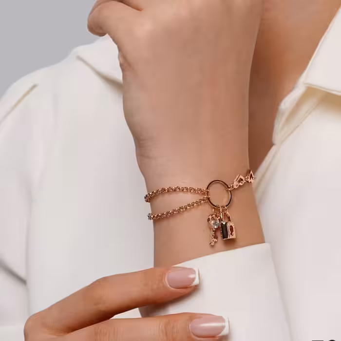 دستبند زنجیری ژوپینگ مدل قلب رنگ ثابت ضد حساسیت کد AAD-301