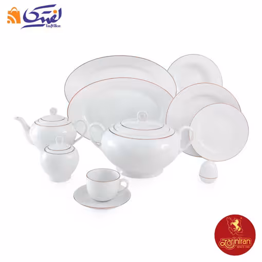 سرویس چینی زرین ایتالیا اف طرح زرین رزگلد 12 نفره 102 پارچه